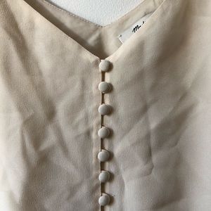 100% silk button front tank